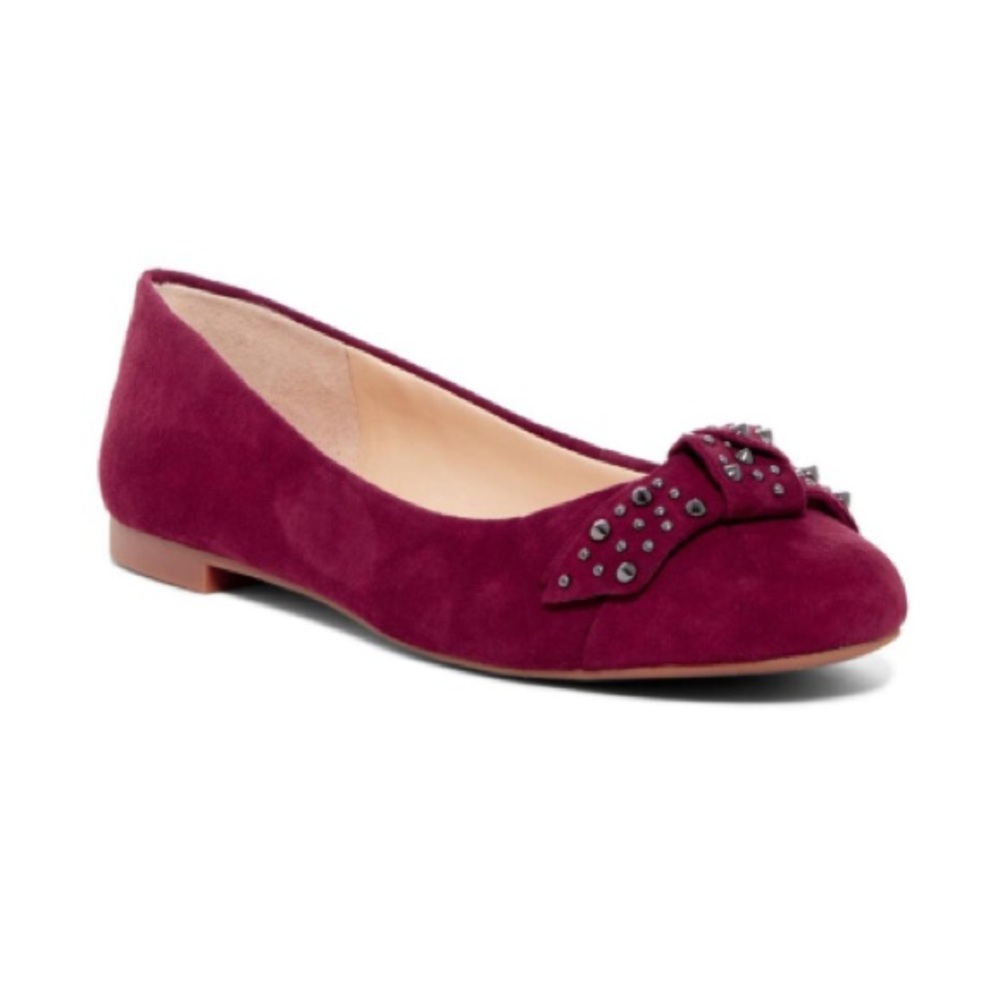 ❤️New Vince Camuto Cherra Studded Bow Suede Flats